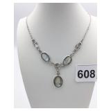 STERLING SILVER CAMEO NECKLACE .300 OZT VON DELL