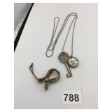 NECKLACE BALL CHAIN WITH KEY AND DREAM BIG