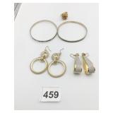 BANGLE BRACELETS HOOP EARRINGS GOLD TONE KNOT