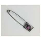 ARTISAN PIN WITH PURPLE STONES