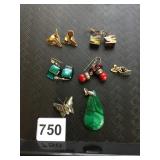 EARRINGS BIRDS BUTTERFLIES STONE CHIPS GLASS ETC.