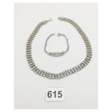 RHINESTONE BRACELET TRIPLE STRAND NECKLACE
