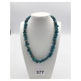 TURQUOISE CHUNK 14" NECKLACE