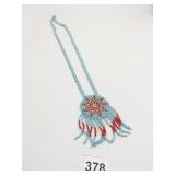 BEADED NATIVE AMERICAN MEDALLION NECKLACE