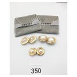 MONACO BRAND GOLD TONE CLIP ON EARRINGS THREE