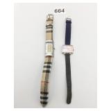 WRISTWATCHES NINE WEST FLAG PLAID BAND SILVER