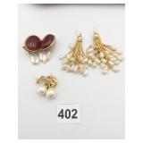 EARRINGS GOLD TONE TASSEL EARRINGS WITH FAUX