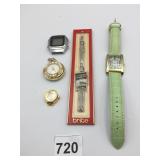 WRISTWATCH GREEN LEATHER BAND GOSSIP BRITE BRAND