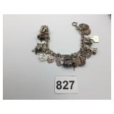 SILVER 925 CHARM BRACELET LOADED WITH CHARMS