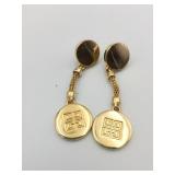 GIVENCHY GOLD TONE DROP EARRINGS