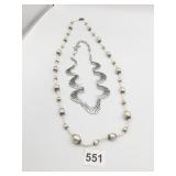 SILVER TONE NECKLACE LUCKY BRAND BEADED LAILA