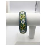 ENAMEL BANGLE BRACELET GREEN YELLOW BLUE
