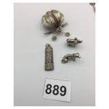 BUG PIN SILVER COILED WIRE MINIATURE METAL