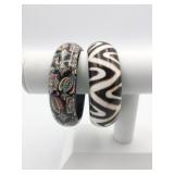 BANGLE BRACELETS PLASTIC TRIBAL FLORAL