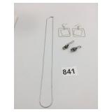 925 SILVER EARRINGS CHAIN NECKLACE