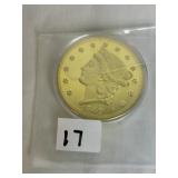REPLICA LIBERTY HEAD LARGE PLATED COIN