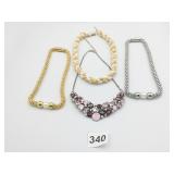 NECKLACES GOLD & SILVER TONE BEADED STATEMENT
