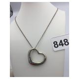 TIFFANY & CO OPEN HEART PENDANT NECKLACE STERLING