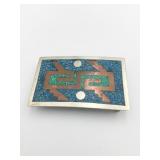INLAY BELT BUCKLE SOUTHWEST DESIGN HECHO EN