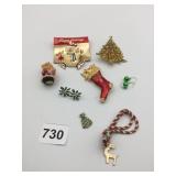 CHRISTMAS PINS ENAMEL STOCKING CHRISTMAS TREES