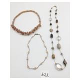 NECKLACES GLASS AND CRYSTAL FACETED POLISHED