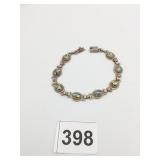 SILVER 925 BRACELET OVAL LINKS METALLIC UNDER