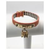 HENRI BENDEL ORANGE FAUX CROC LEATHER BUCKLE