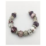 BEADED BRACELET PANDORA CUFF SOME SILVER BEADS
