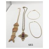 NECKLACES GOLD TONE CHAIN CHOKERS BYZANTINE