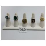 COSTUME JEWELRY RING LOT EFFY GOLD TONE EGYPTIAN