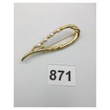 PIN GOLD TONE LOOP PEARL BEADS