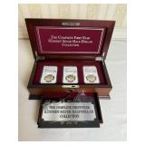 THREE 1964 P + D MS 64 IN WOOD PRESENTATION CASE