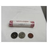 2 PITTSBURGH RAILWAY TOKENS, 1 ROLL 2015 LINCOLNS