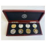 QUEEN ELIZABETH MOMENTS (CROWNS) IN WOOD CASE