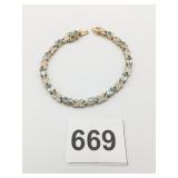 SILVER 925 BRACELET WITH BLUE STONES 3.69 OZT