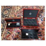 3 WOOD PRESENTATION BOXES EMPTY