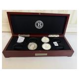 GEORGE WASHINGTON LEGACY 3 MEDALS PLATED IN WOOD