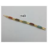 BRACELET ASIAN DESIGN POLISHED STONES 5 COLORS