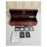 PRESENTATION BOX FILLED WITH 20TH CENTURY SILVER