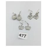 JUICY COUTURE SILVER TONE HEART WITH CROWN