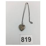 SILVER 925 HEART PENDANT NECKLACE 24" CHAIN .457