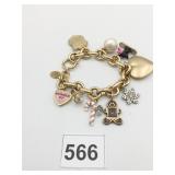JUICY COUTURE GOLD TONE CHARM BRACELET