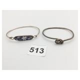 STERLING SILVER BRACELETS INLAY AND KNOT .707 OZT