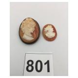 CAMEO BROOCH PIN PENDANT 1-1/2" IN SETTING ONE