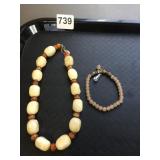 STRETCH BRACELET IVORY COLOR POLISHED STONE