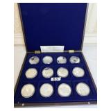 12 SYMBOLS OF FREEDOM SILVER PLATED SWAROVSKI