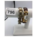 BRACELET BANGLE MADE IN ITALY SNAKESKIN OVER GOLD