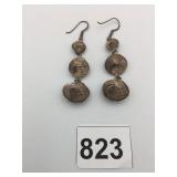 SILVER 925 DROP EARRINGS GRADUATED SPIRAL BASKET
