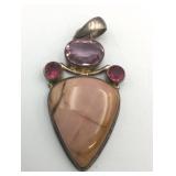 PENDANT SILVER 925 POSSIBLY PINK JASPER