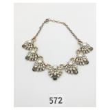 J CREW STATEMENT NECKLACE PEARL BEADS RHINESTONES